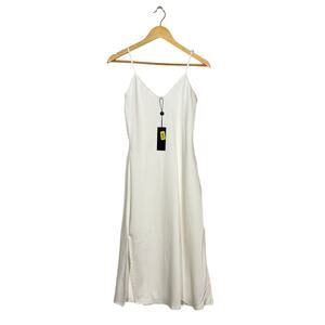 Gianni Bini White Satin Slip Dress NWT Womens Size 2 V-Neck Sleeveless Elegant